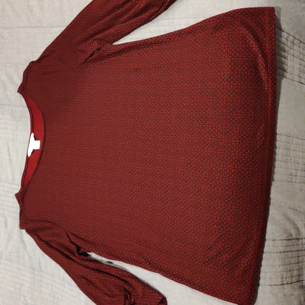 Liz Claiborne Red Patterned Women's Top